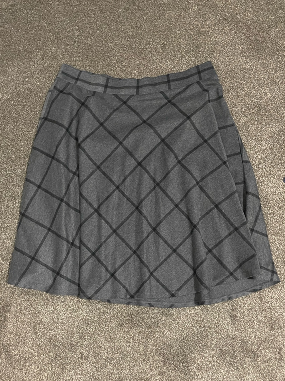 Ashley Stewart Gray Plaid A-Line Skirt